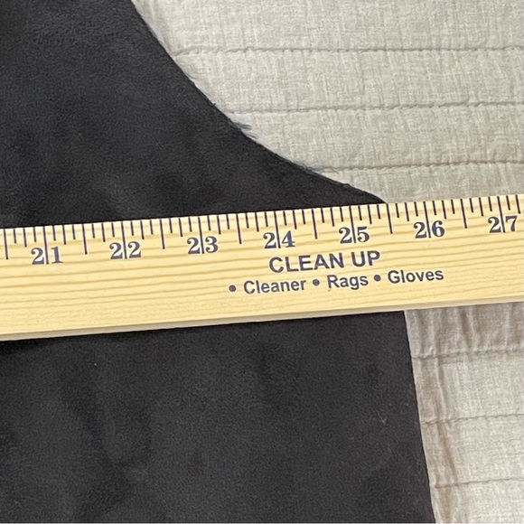 Lauren Ralph Lauren Vest Faux Suede Fur Black Women’s 2X Minimalist Luxury - Picture 14 of 14